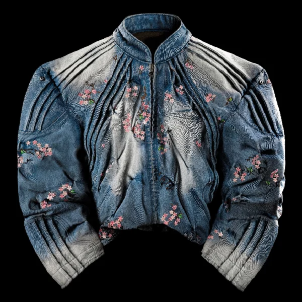 Badson Cherry Blossom Overgrowth Denim Jacket 2.webp