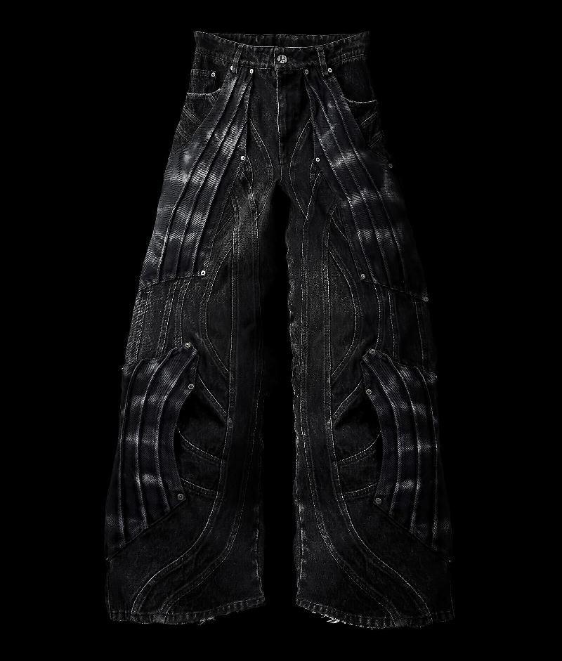 Badson Circuit Layered Denim Pants 1.webp