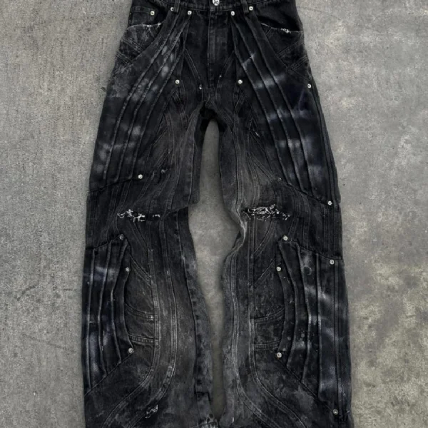 Badson Circuit Layered Denim Pants 2.webp