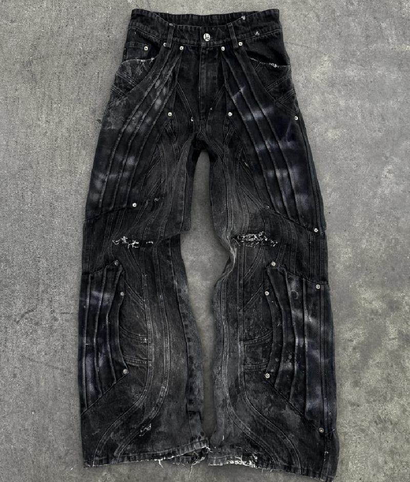 Badson Circuit Layered Denim Pants 2.webp