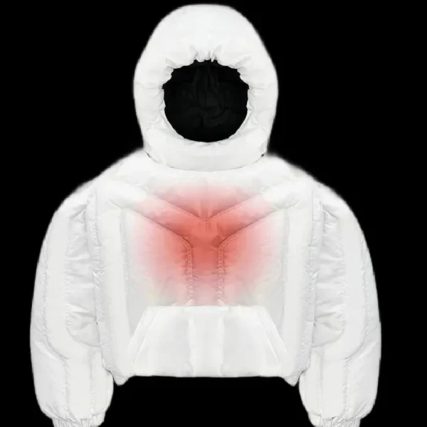 Badson Hemorrhage Puffer Hoodie White.webp