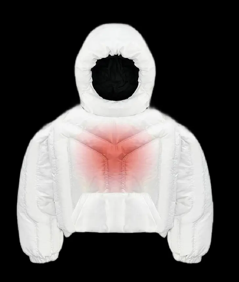 Badson Hemorrhage Puffer Hoodie White.webp